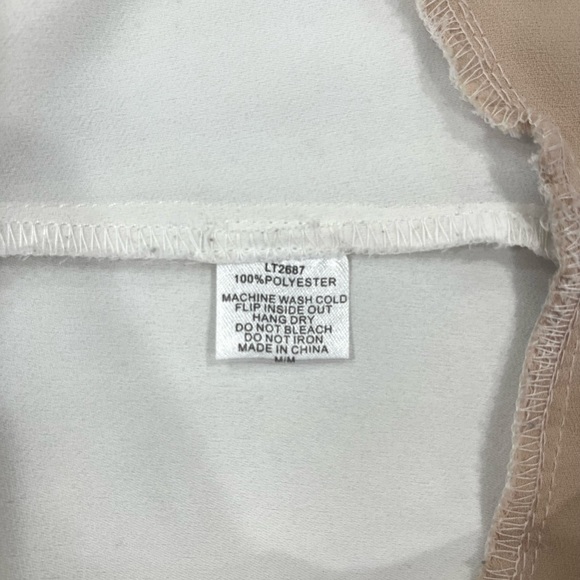 C. Luce White, Tan, and Peach Blouse, size M - Picture 6 of 6